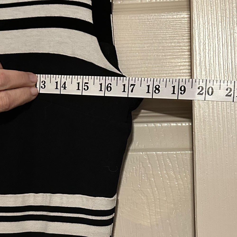 White House Black Market Black and White Striped Midi Dress - Picture 13 of 15